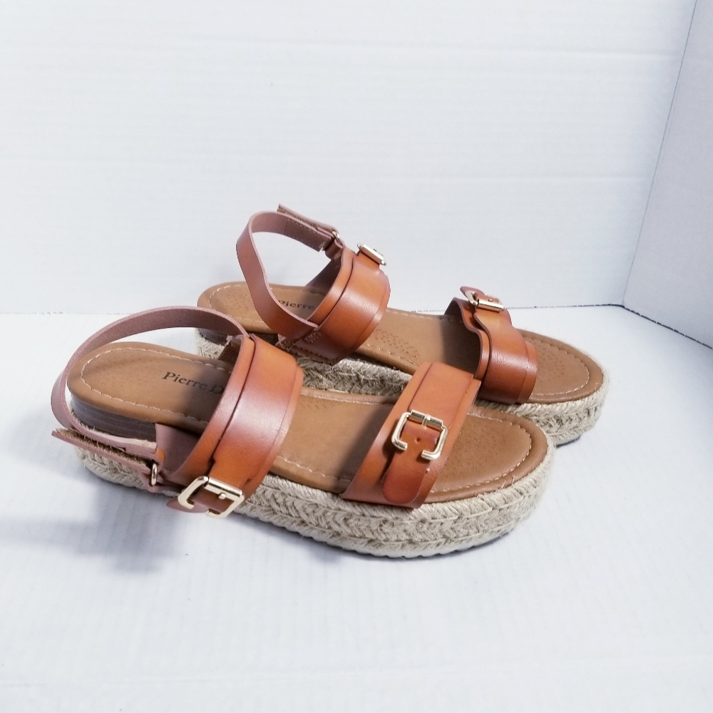 PIERRE DUMAS WOMEN'S BROWN SANDALS SIZE 6